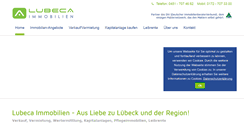 Desktop Screenshot of lubeca-immobilien.de